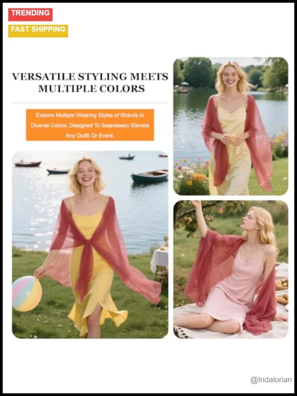 Luxury 100% Cashmere Shawl Wrap, Oversized Sheer Scarf for All Seasons